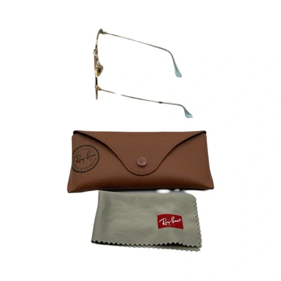 π₯ Ray-Ban Hexagonal Flat Lenses Sunglasses RB3548-N Gold/Blue & Case | Unisex | - Picture 7 of 10